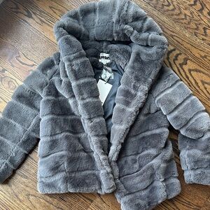 Apparis Charcoal Teddy Jacket